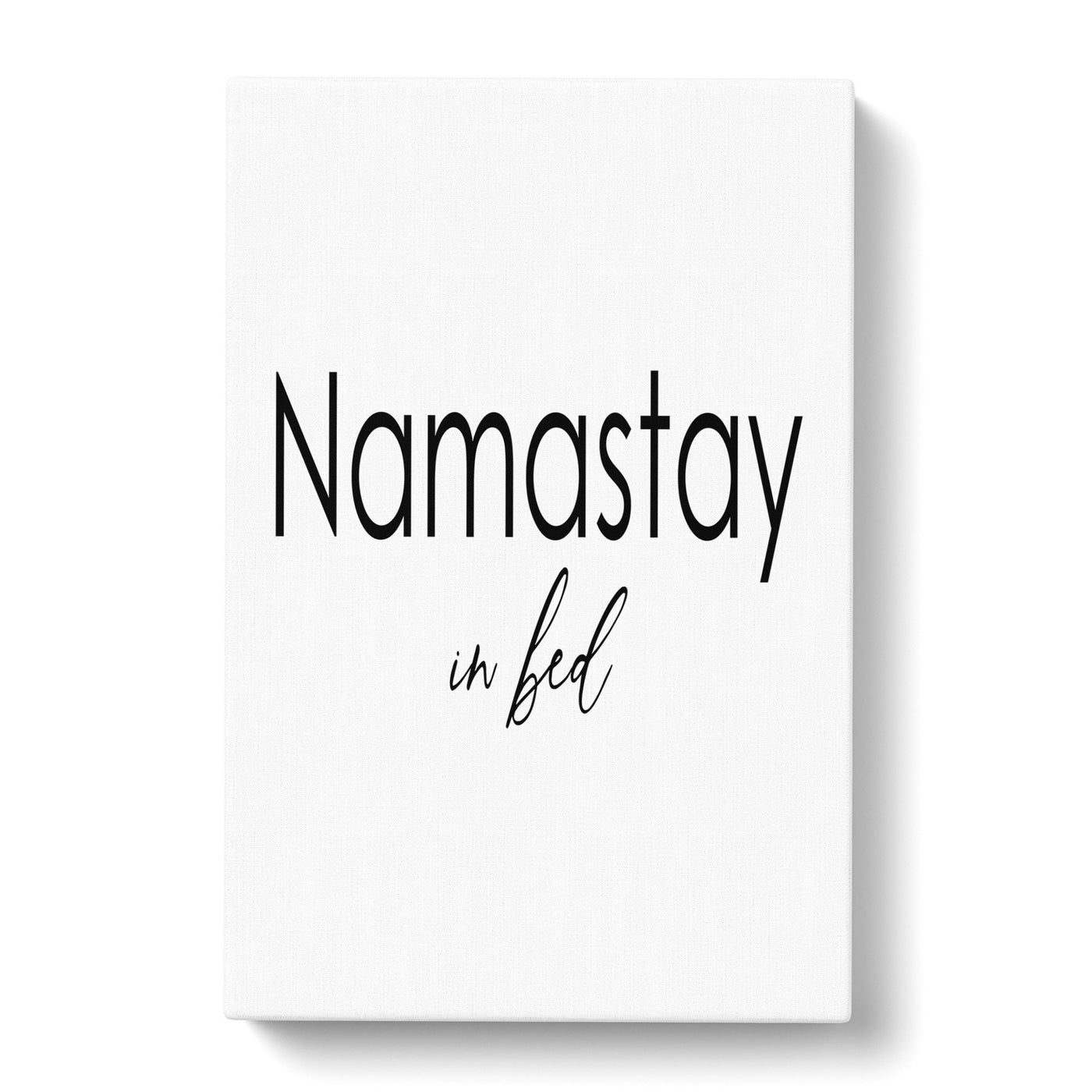 Namastay In Bed Typography Canvas Print Main Image