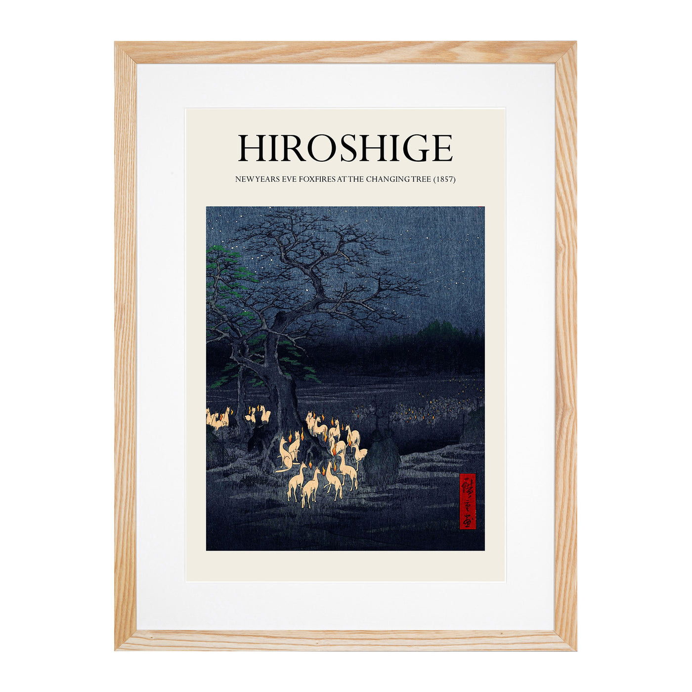 New Years Eve Foxfires Print By Utagawa Hiroshige