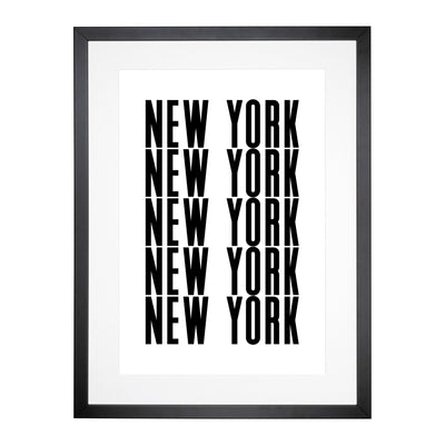 New York New York Typography Framed Print Main Image