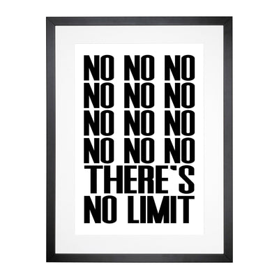 No Limit Typography Framed Print Main Image