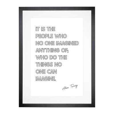 No One Imagined Alan Turing Quote Typography Framed Print Main Image