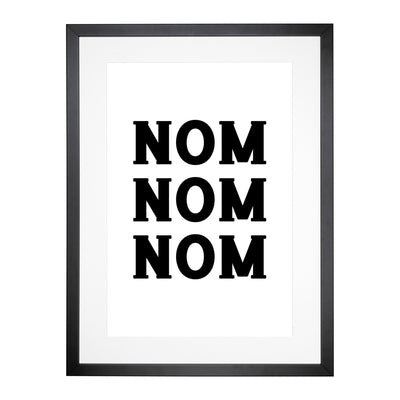 Nom Nom Nom Typography Framed Print Main Image
