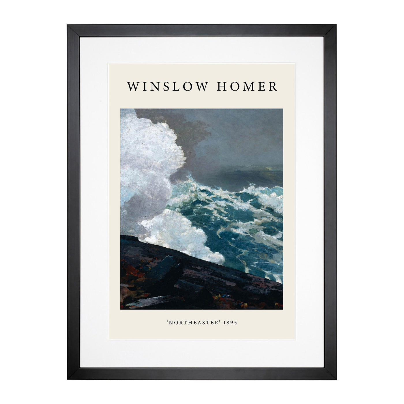 Northeaster Print By Winslow Homer Framed Print Main Image