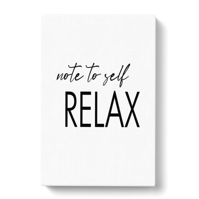 Note To Self Typography Canvas Print Main Image