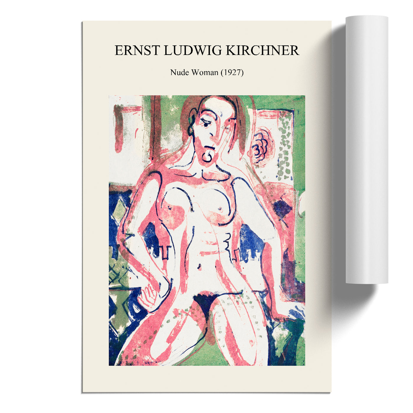 Nude Woman Print By Ernst Ludwig Kirchner