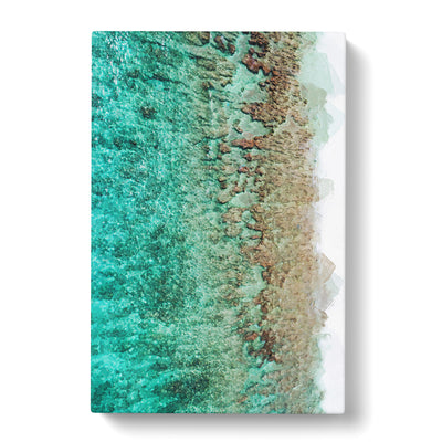 Ocean & The Beach In The Maldives In Abstract Canvas Print Main Image