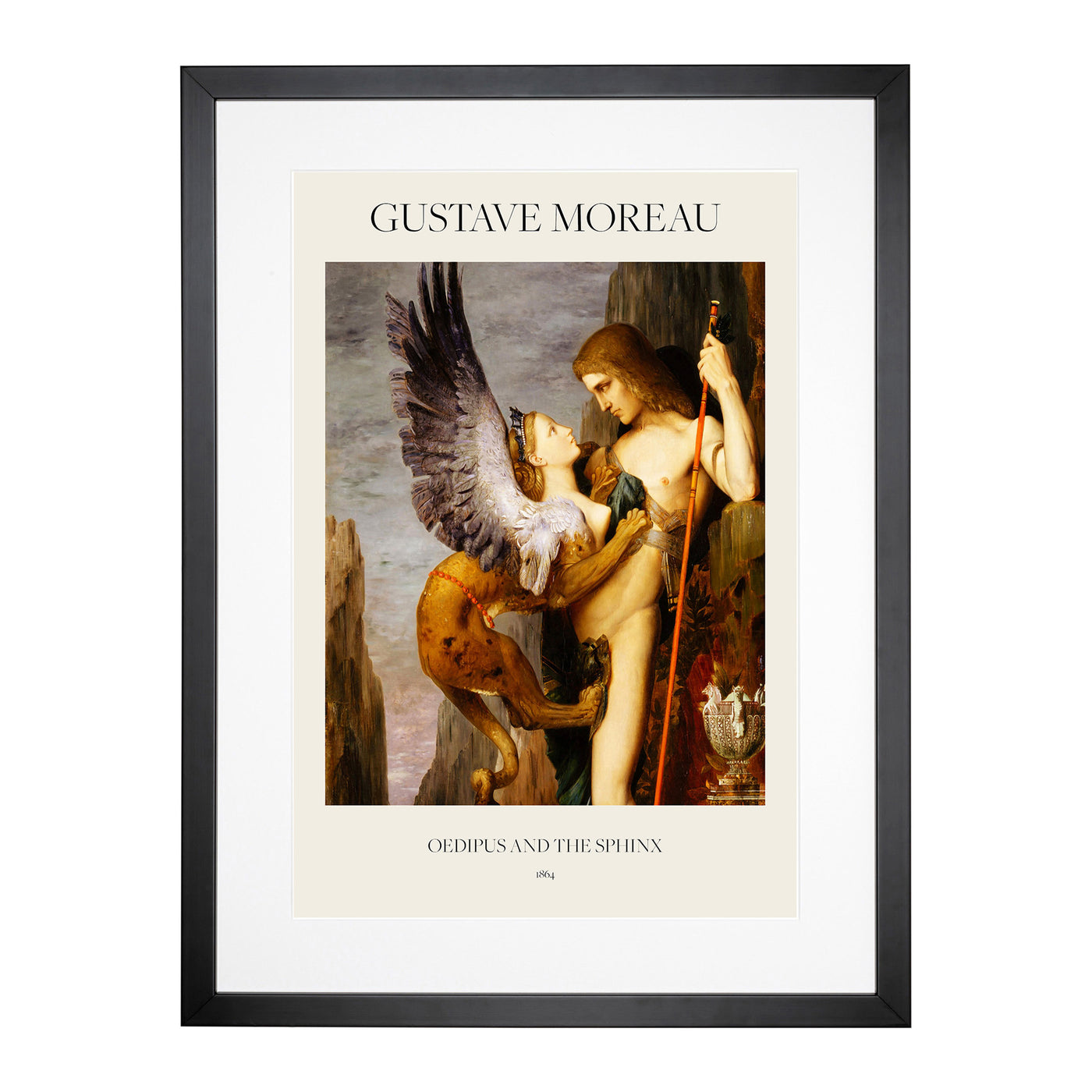 Oedipus And The Sphynx Print By Gustave Moreau Framed Print Main Image