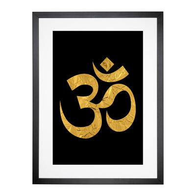 Om Symbol In Gold Framed Print Main Image