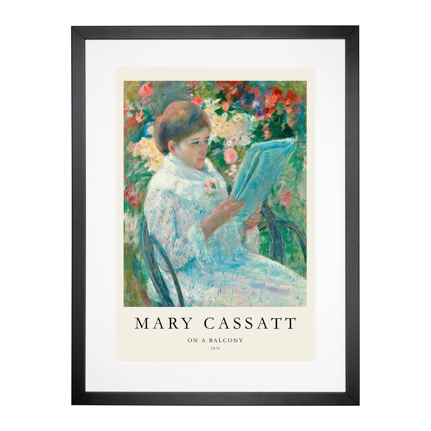 On A Balcony Print By Mary Cassatt Framed Print Main Image