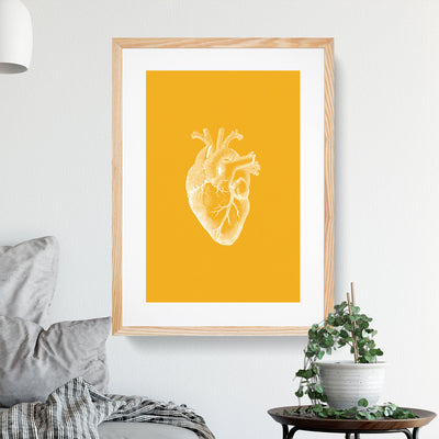 Orange Anatomical Heart