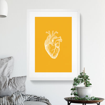 Orange Anatomical Heart