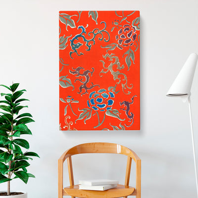 Orange Floral Pattern By Watanabe Seitei
