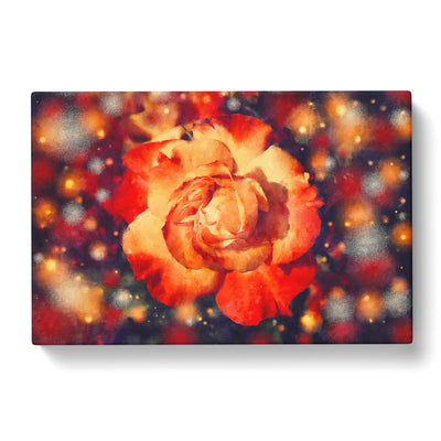 Orange Rose Flower Painting Canvas Print Main Image