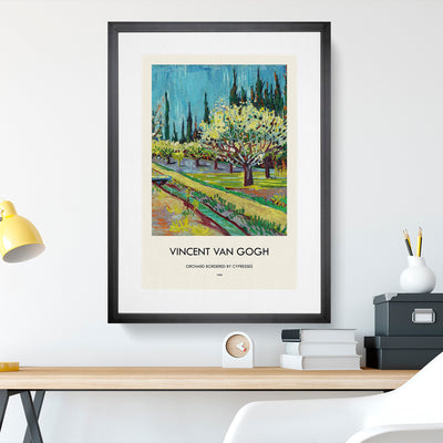 Orchard Bordered By Cypresses Print By Vincent Van Gogh