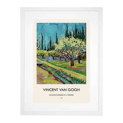 Orchard Bordered By Cypresses Print By Vincent Van Gogh