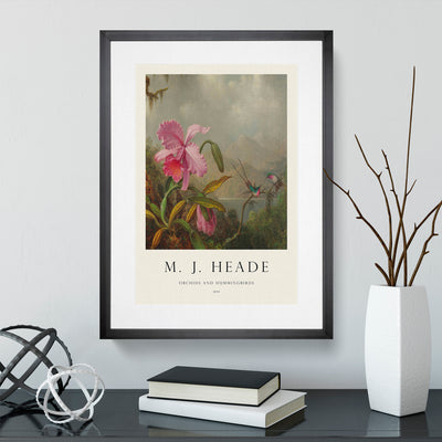 Orchid With Hummingbirds Vol.1 Print By Martin Johnson Heade