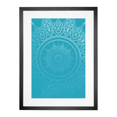 Ornamental Circles In Blue Twilight Framed Print Main Image