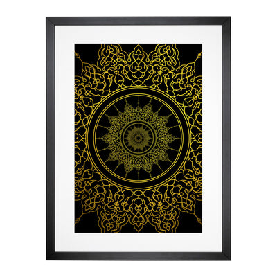 Ornamental Circles In Gold Framed Print Main Image