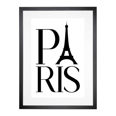 Paris Typography Framed Print Main Image