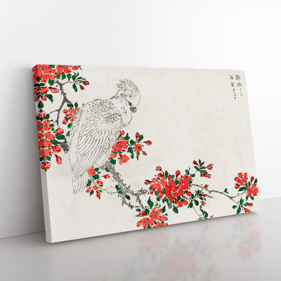 Parrot Upon A Blooming Tree Branch By Numata Kashu