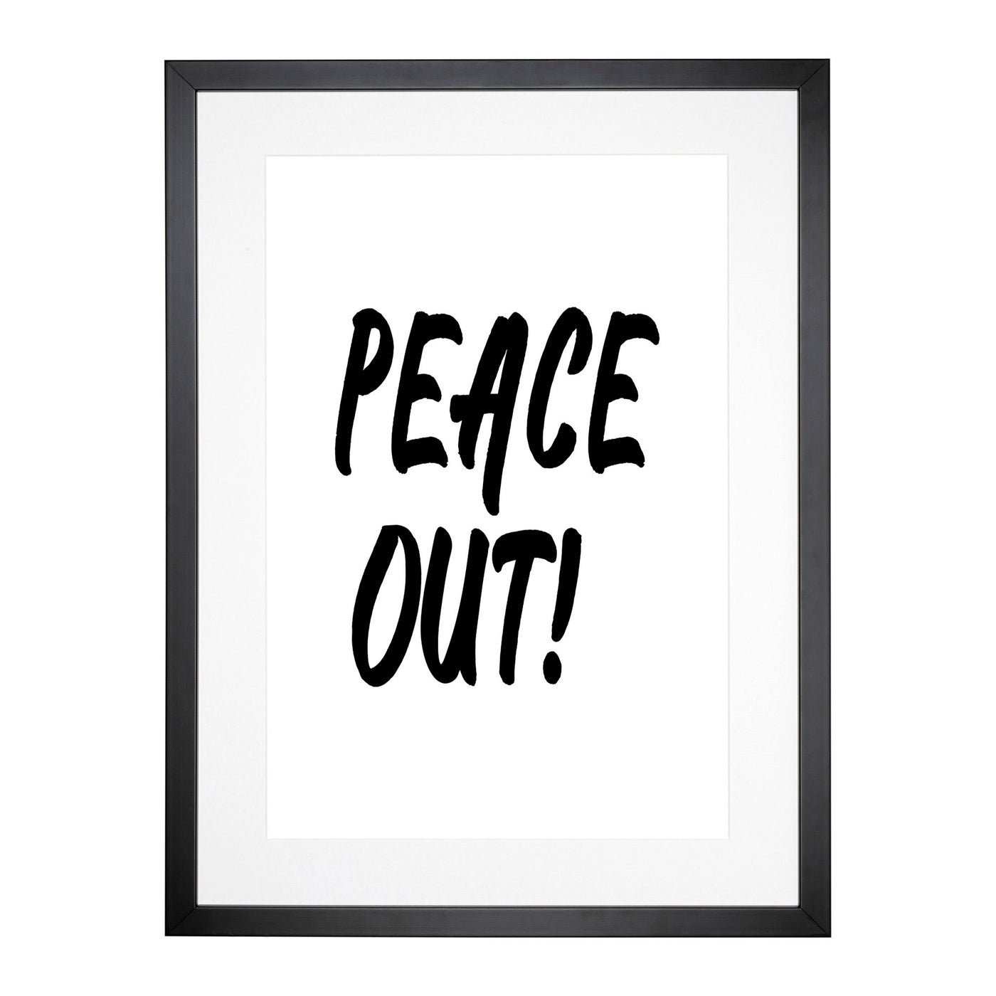 Peace Out Typography Framed Print Main Image