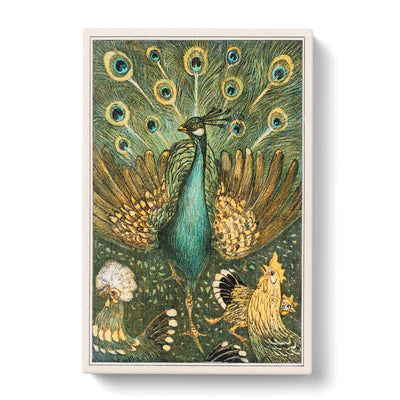 Peacock With Chickens Byx Theo Van Hoytemacan Canvas Print Main Image