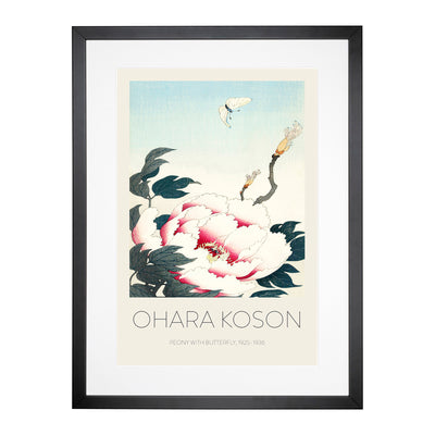 Peony With Butterfly Print By Ohara Koson Framed Print Main Image