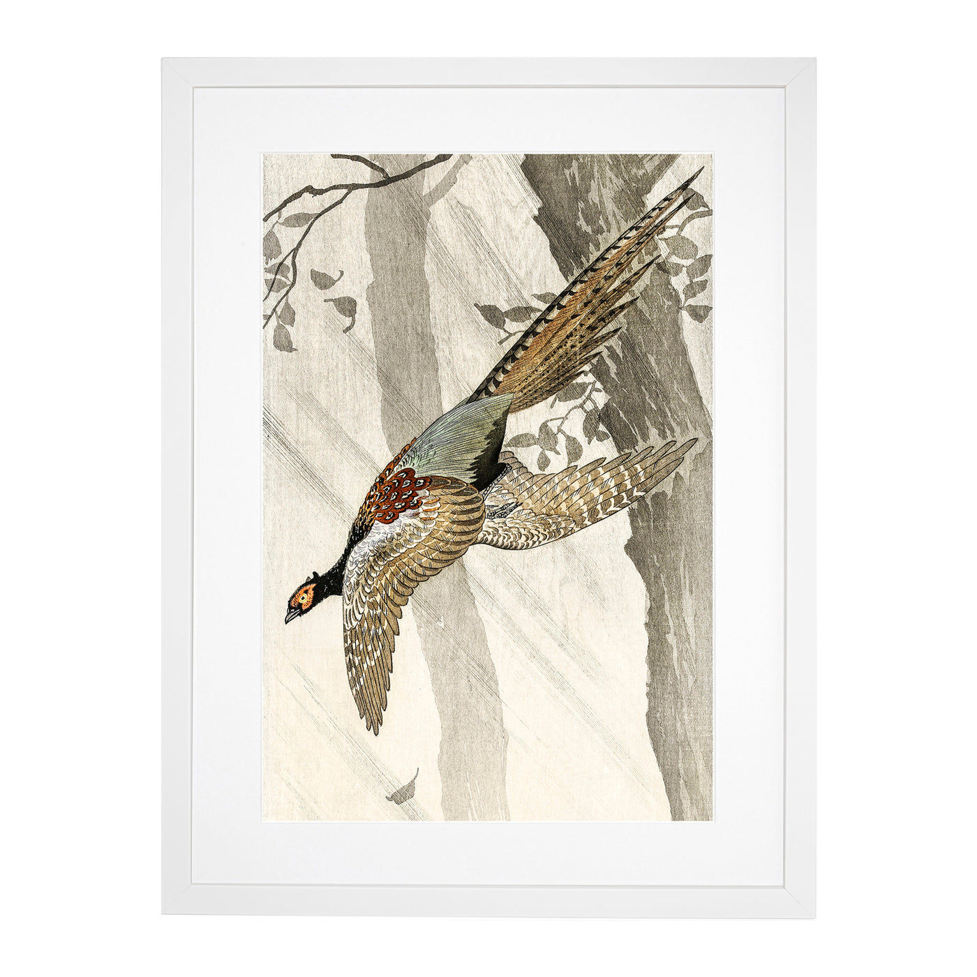 Pheasant In Flight By Ohara Koson