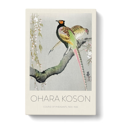 Pheasants & Cherry Blossom Print By Ohara Koson Canvas Print Main Image