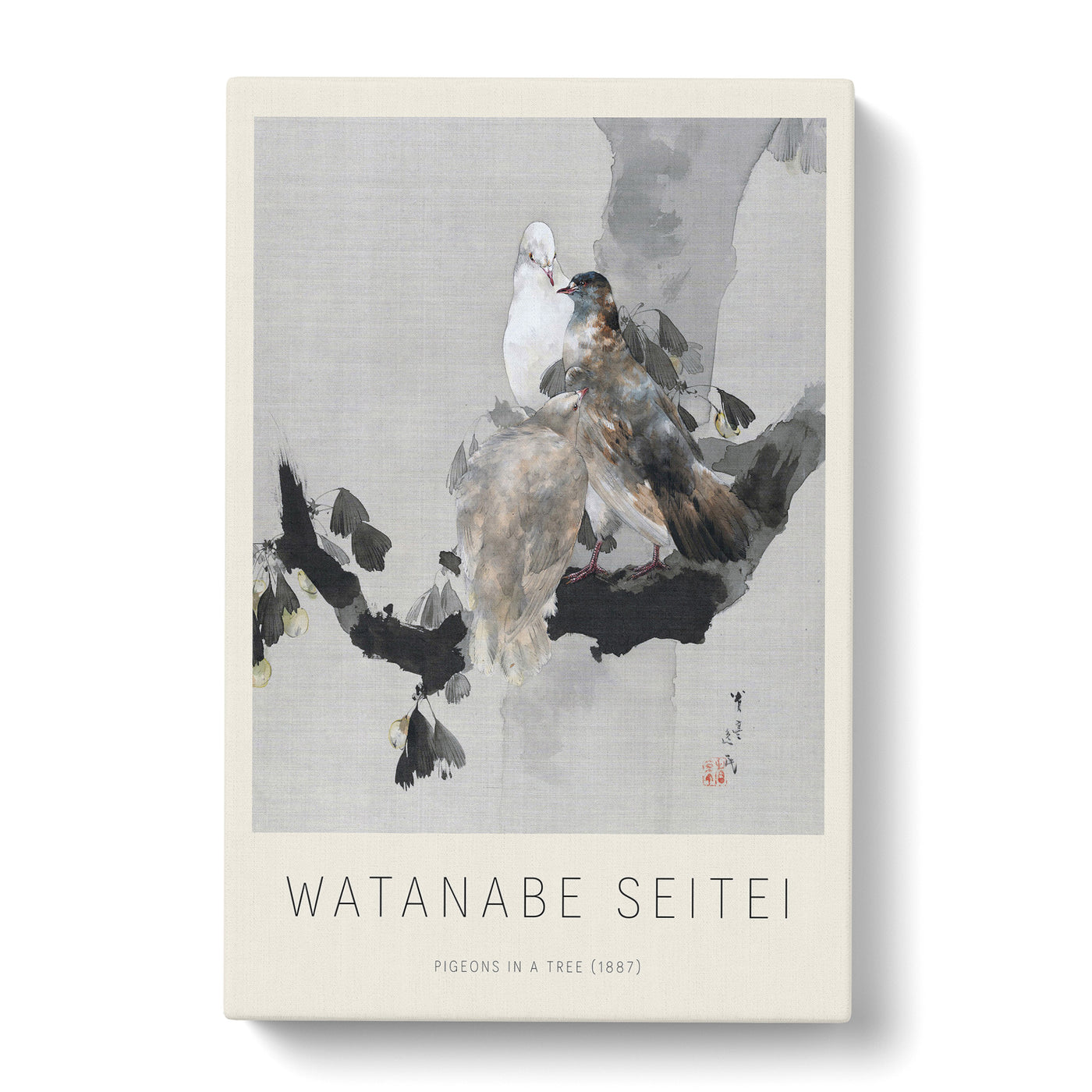 Pigeons In A Tree Print By Watanabe Seitei Canvas Print Main Image