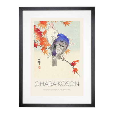 Pigeons In The Autumn Print By Ohara Koson Framed Print Main Image