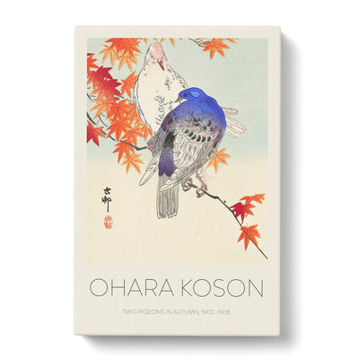 Pigeons In The Autumn Print By Ohara Koson Canvas Print Main Image