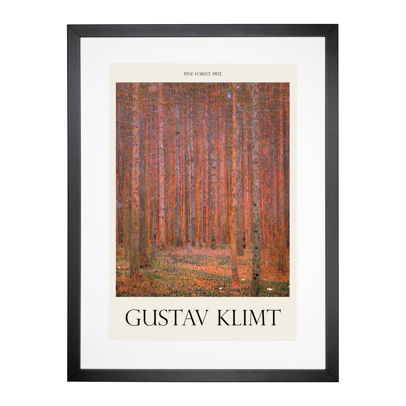 Pine Tree Forest Print By Gustav Klimt Framed Print Main Image