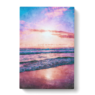 Pink Beach Painting Canvas Print Main Image