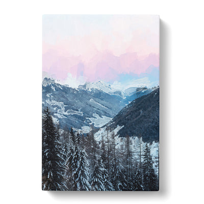 Pink Sky Over The Mountains In Italy In Abstract Canvas Print Main Image