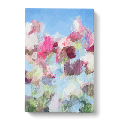 Pink & White Tulip Flowers In Abstract Canvas Print Main Image