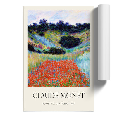 Poppy Field In A Valley Print By Claude Monet