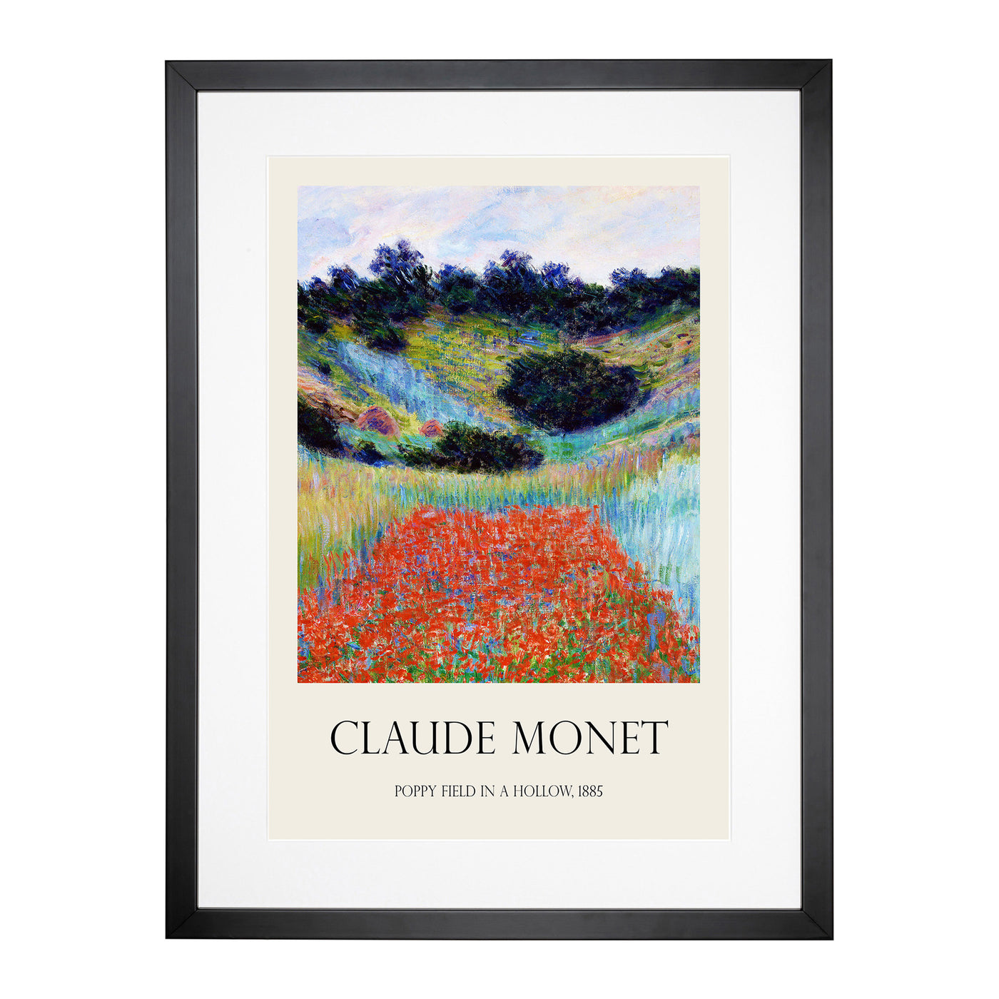 Poppy Field In A Valley Print By Claude Monet Framed Print Main Image