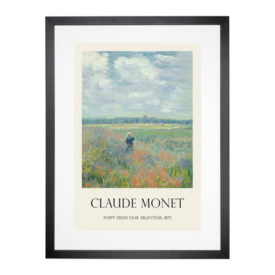 Poppy Fields Near Argenteuil Print By Claude Monet Framed Print Main Image