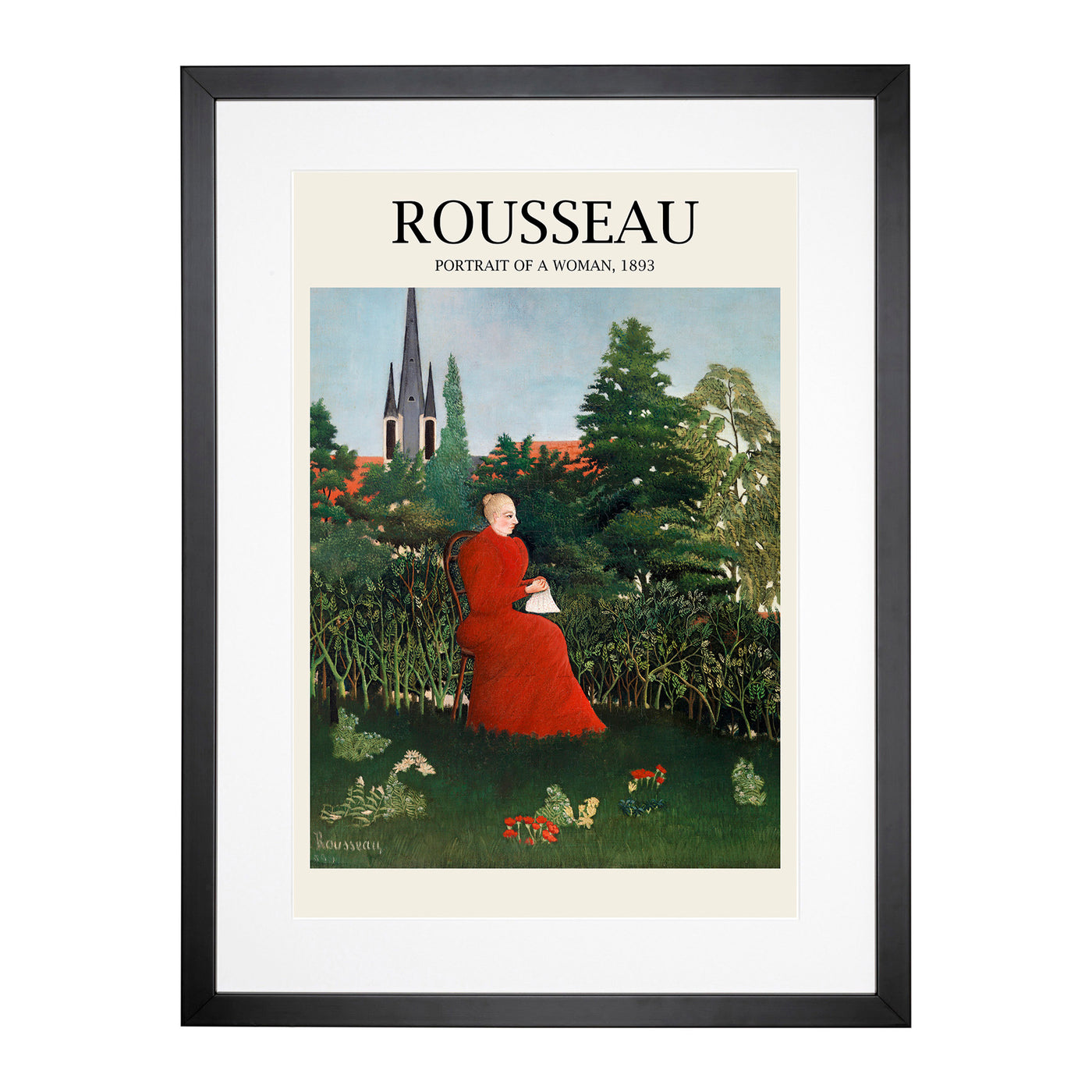 Portrait Of A Woman Print By Henri Rousseau Framed Print Main Image