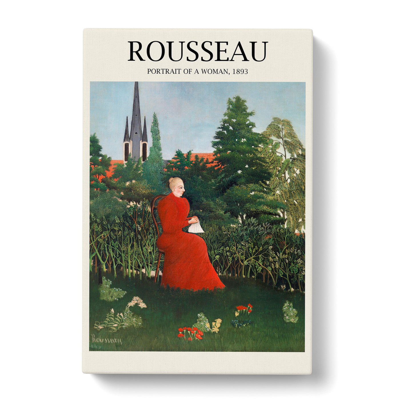 Portrait Of A Woman Print By Henri Rousseau Canvas Print Main Image