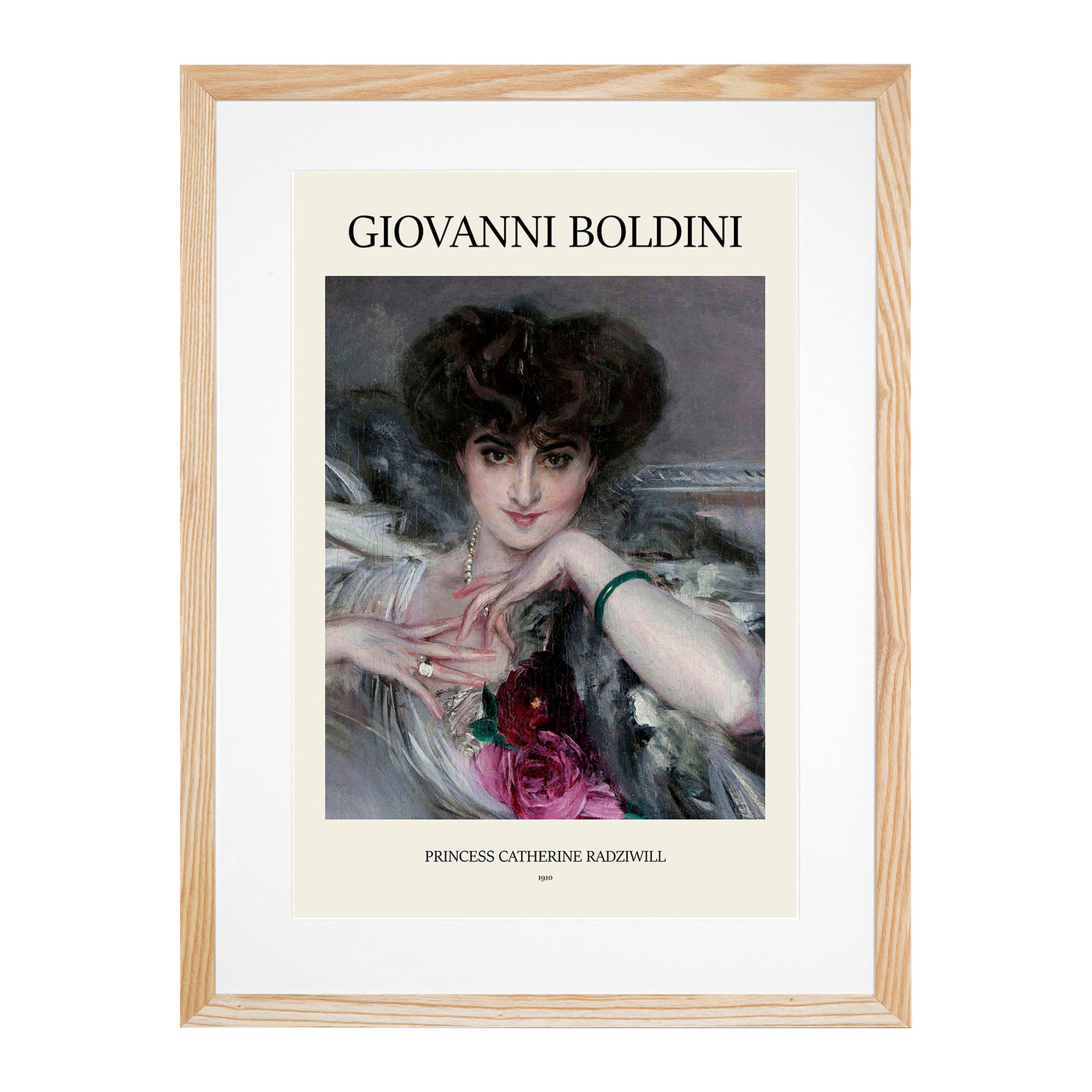 Portrait Of Woman With Roses Print By Giovanni Boldini