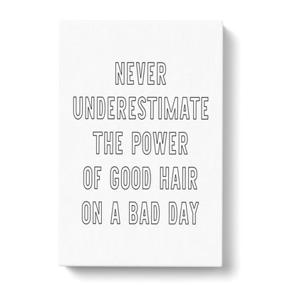 Power Of Good Hair Typography Canvas Print Main Image