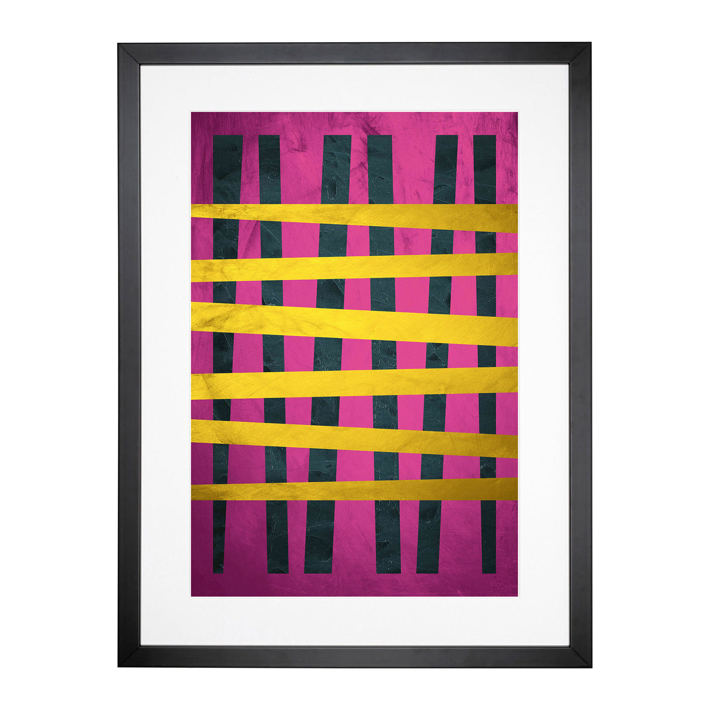 Purple Gold Abstract Lines Framed Print Main Image
