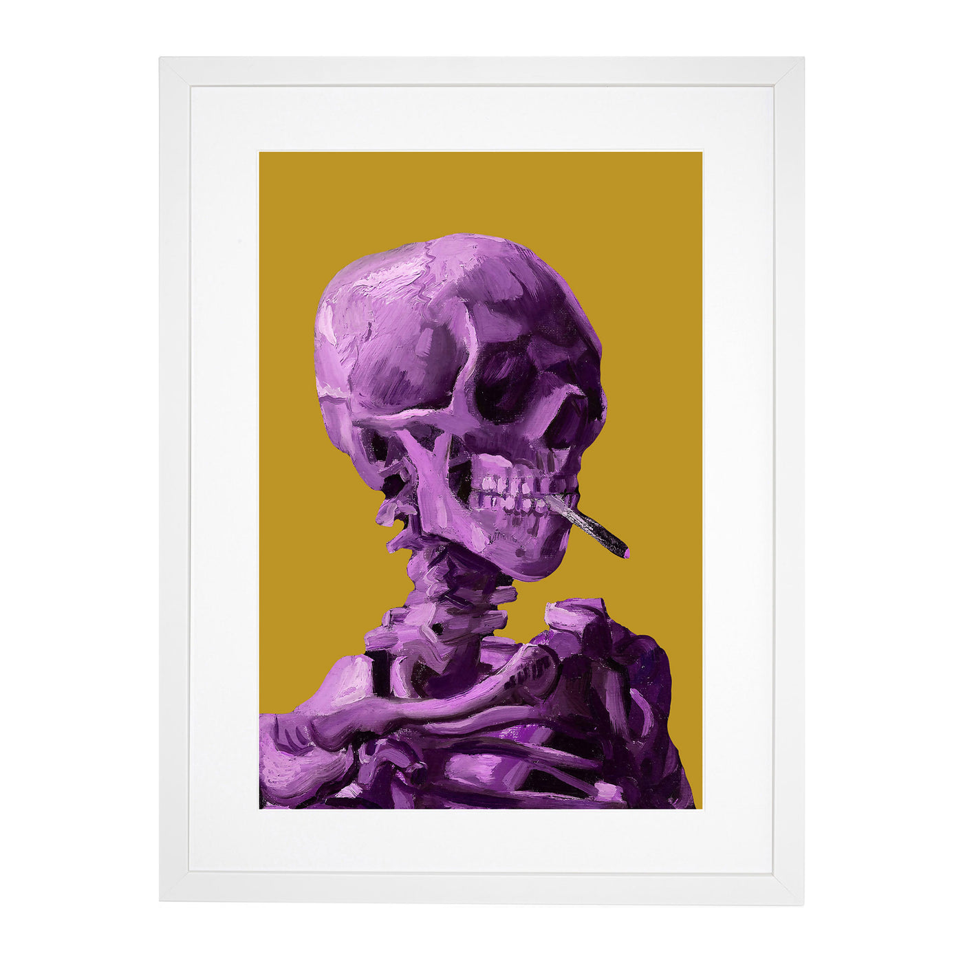 Purple Skull of a Skeleton with Cigarette By Vincent Van Gogh