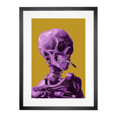 Purple Skull Of A Skeleton With Cigarette By Vincent Van Gogh Framed Print Main Image
