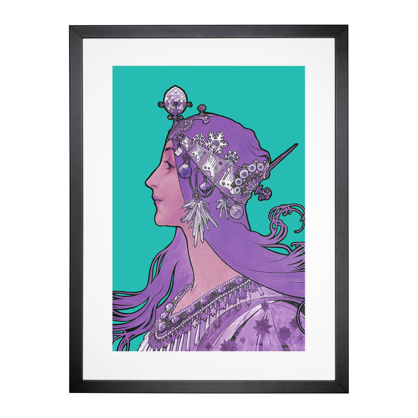 Purple Zodiac By Alphonse Mucha Framed Print Main Image