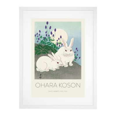 Rabbits At Full Moon Print By Ohara Koson