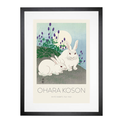 Rabbits At Full Moon Print By Ohara Koson Framed Print Main Image