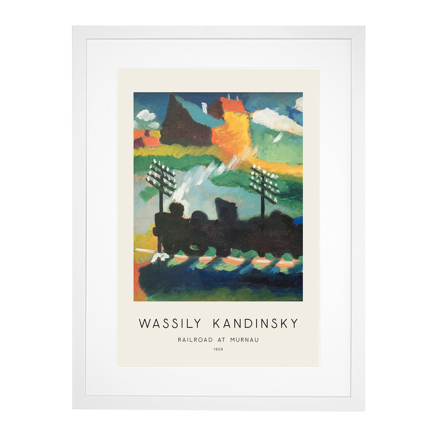 Railroad At Murnau Print By Wassily Kandinsky